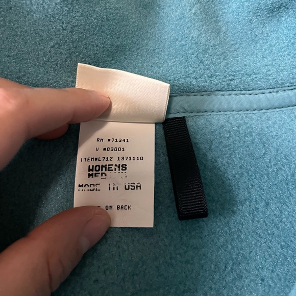 VTG ll bean women’s med pullover quarter snap fleece light blue green vintage - Picture 4 of 10